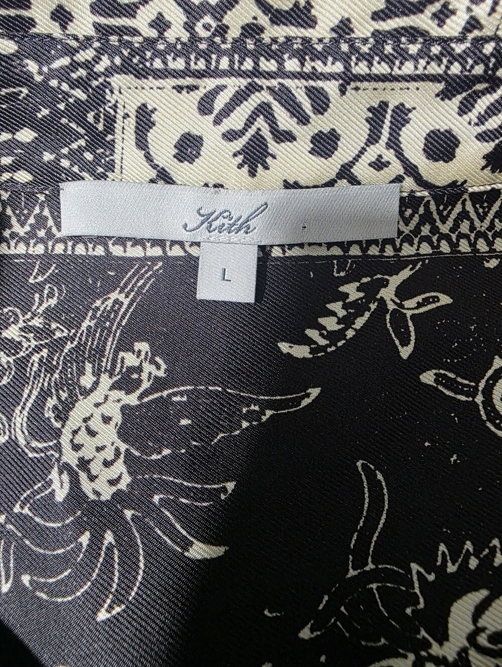 KITH Unisex 100% Silk Bandana Print Oversized Button Down Shirt L - Picture 13 of 16